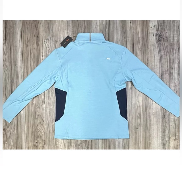 KJUS Men's Roman Mid Layer Half Zip Niagara Blue Size Medium  (EU 50) NWT - Picture 4 of 9